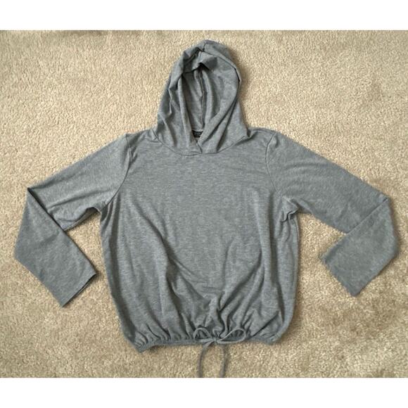 Discreet Gray Soft Sporty Comfy Crop Hoodie Gray Women’s Size X-Large - Picture 1 of 7